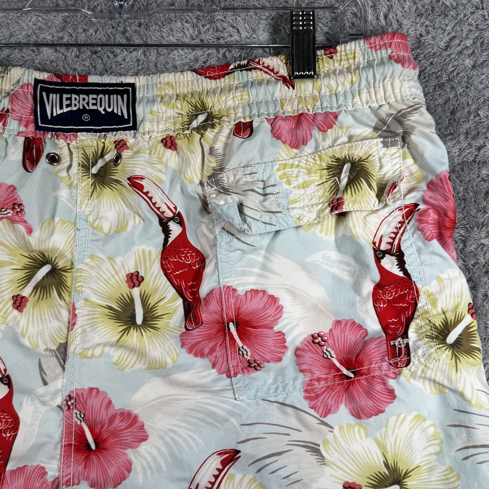 Vilebrequin Shorts Mens XL Multicolor Hawaiian Floral Toucan Bird Swim Trunks - Picture 11 of 12